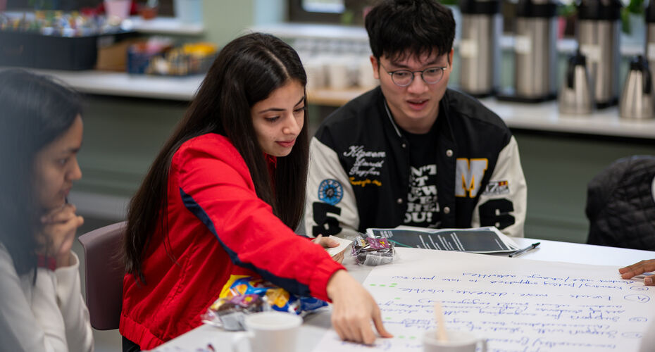 Student in discussion