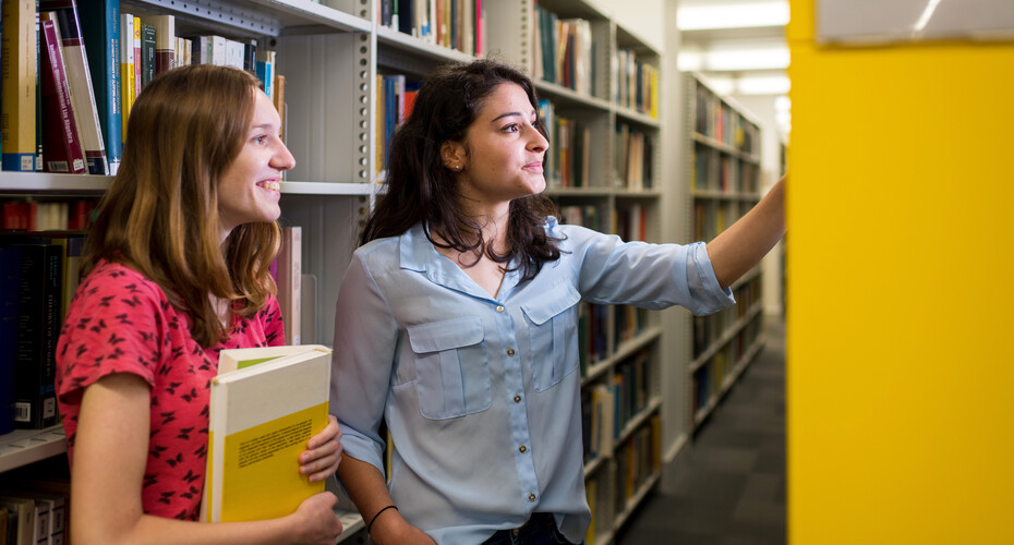 Students in the library