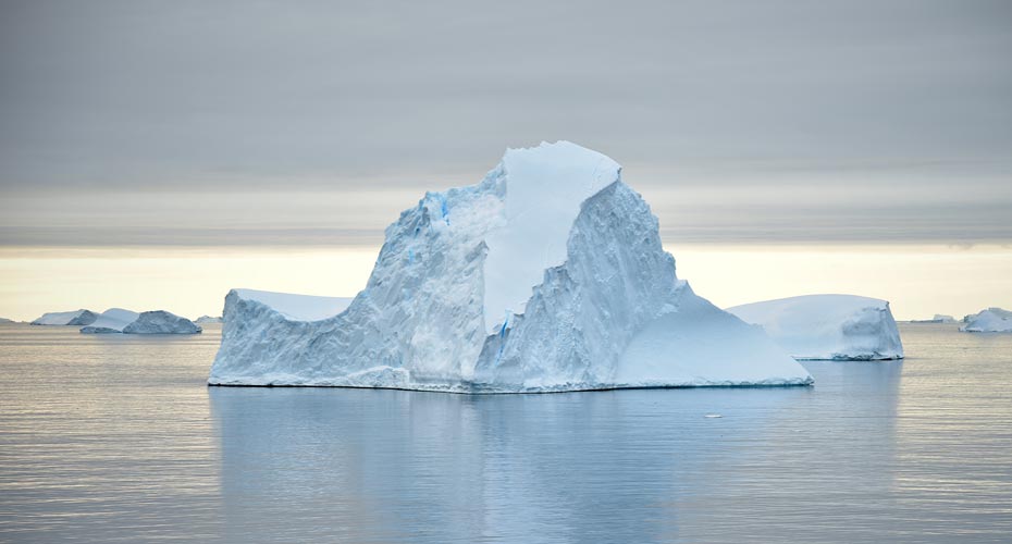 Iceberg in ocean.