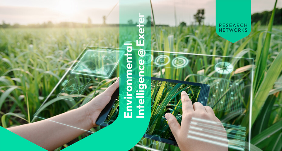 Graphic of wheat field with superimposed iPad