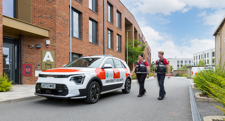 Estate Patrol Team walking from their car