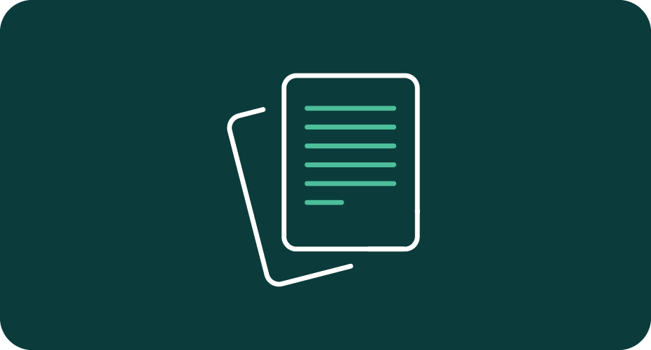 Graphic of a piece of paper with writing on against green background