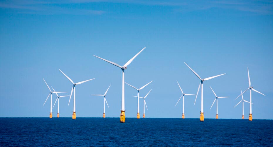 wind turbines at sea