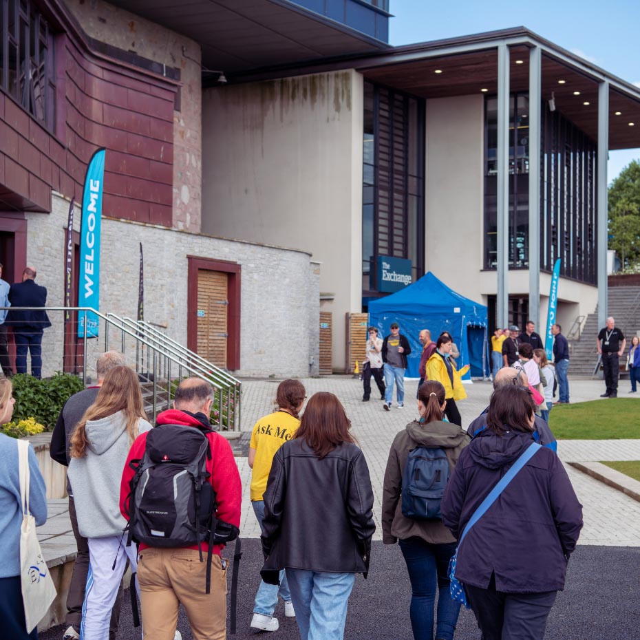 Students on campus in Cornwall