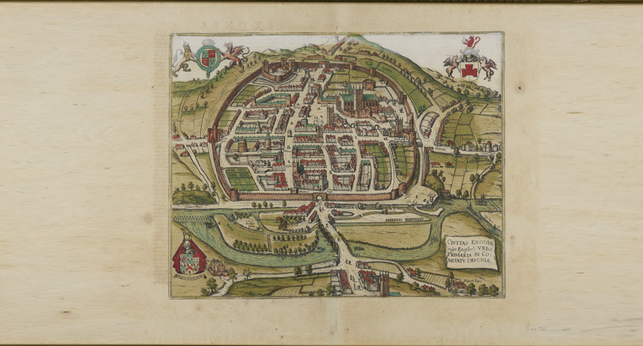 Map of Exeter dating from 1618, digitised