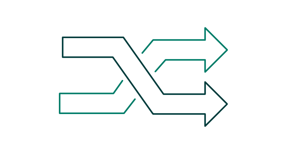 Arrows crossing over icon