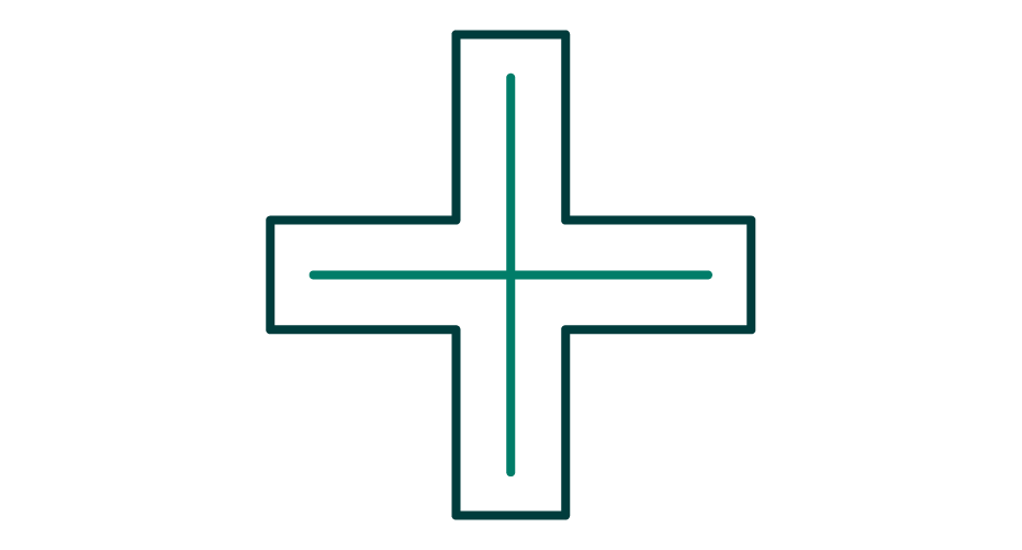 Nursing icon: a large plus sign