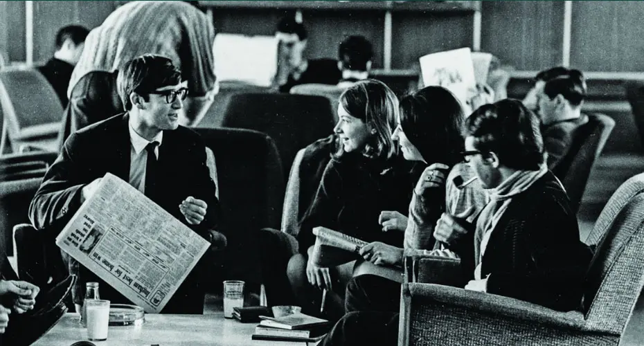 1960s picture of students in common room