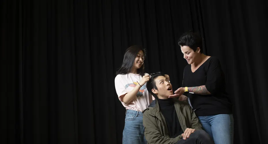 A group of students performing