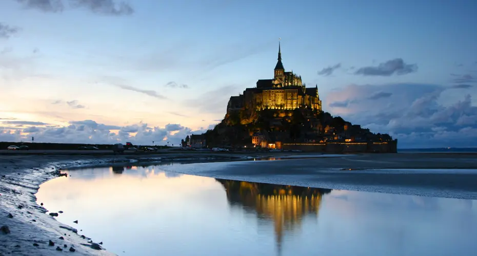 Mont Saint-Michel, or Saint Michael's Mount, a French cultural icon and World Heritage Site